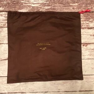 Authentic Kate Spade chocolate brown dust bag with pink drawstring cord